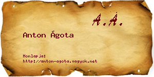 Anton Ágota névjegykártya